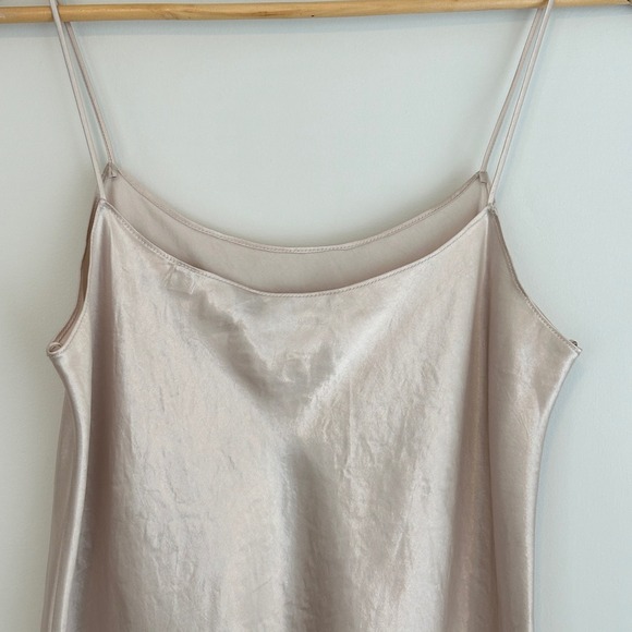 Vince Satin Camisole Blouse Womens M Champagne Minimalist Layer Top Y2K Party - Picture 5 of 8